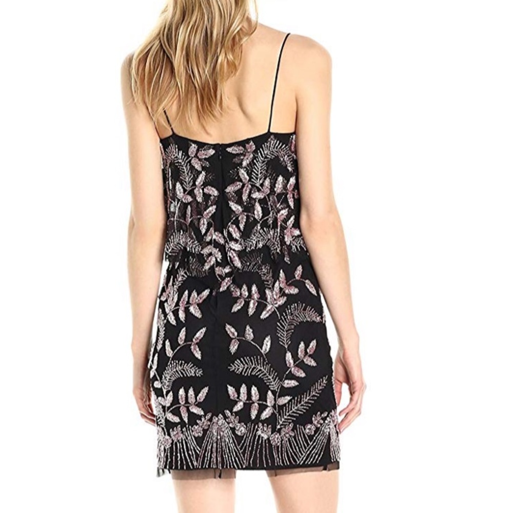 Aidan Mattox Women's Pop Over Floral Beaded Dress - Picture 6 of 7